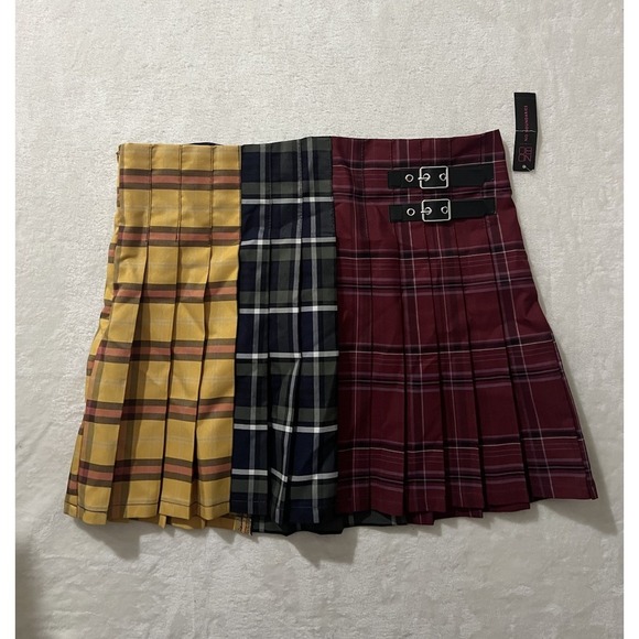 No Boundaries Dresses & Skirts - No Boundaries Plaid Pleated Skirt Color Block Mini School Girl Skater XL 15-17‎